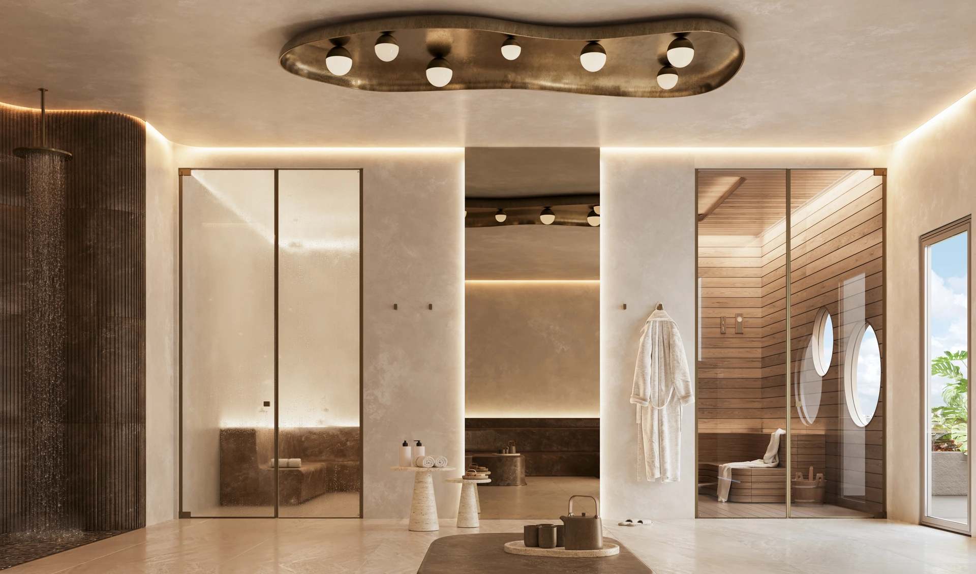 House of Wellness — spa con sauna de vapor, ducha de lluvia y sala de descanso