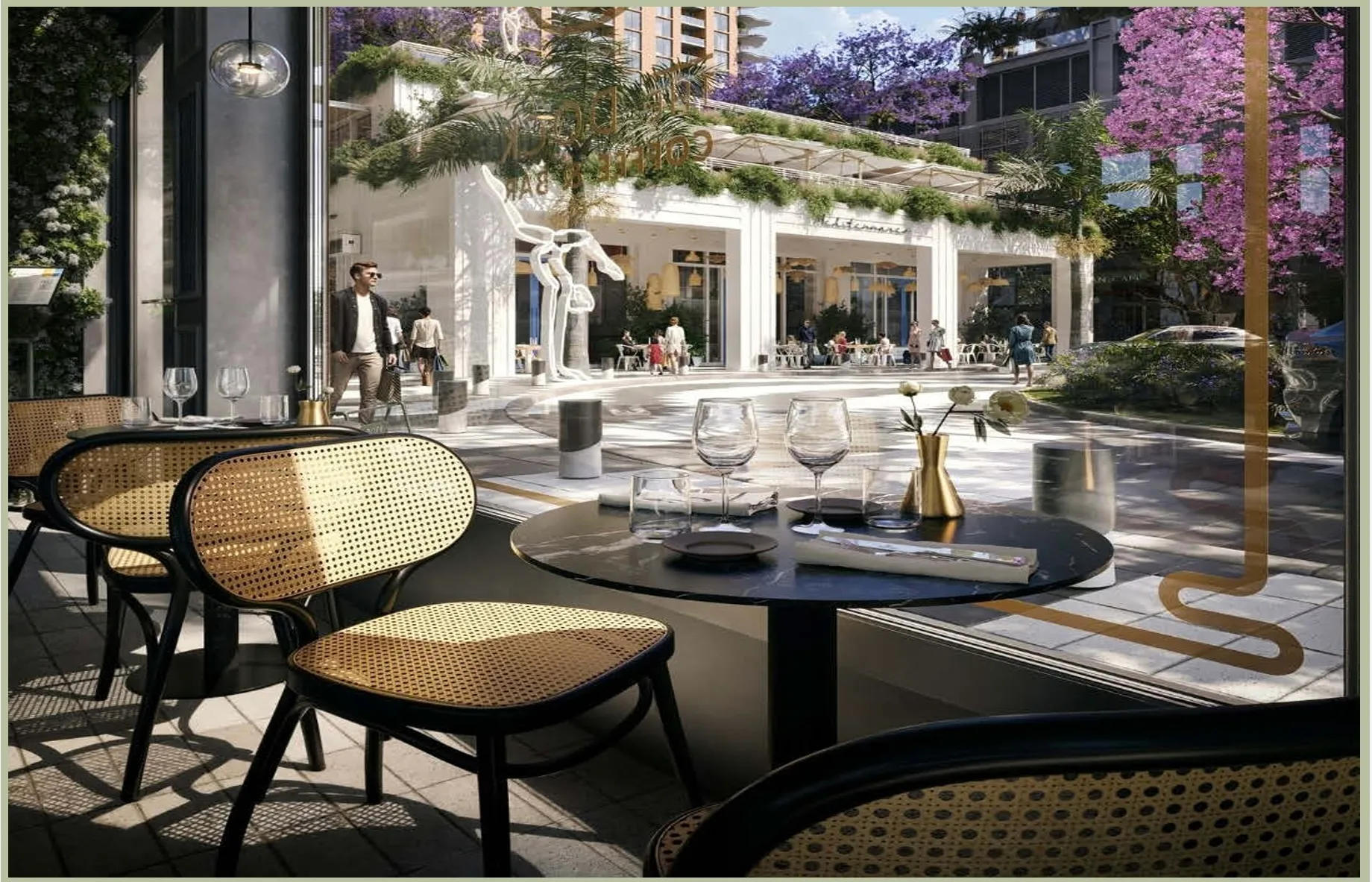 Midtown Park by Proper — terraza de café en el paseo comercial de planta baja