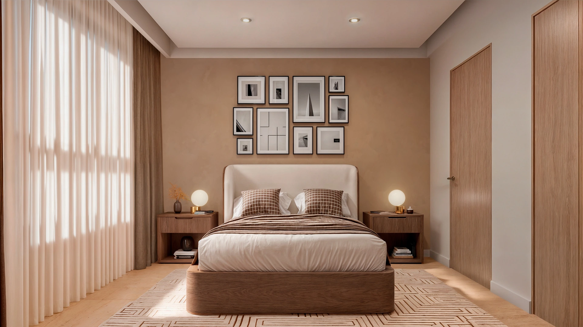 Millux Place — habitación amueblada por Restoration Hardware con cabecero tapizado
