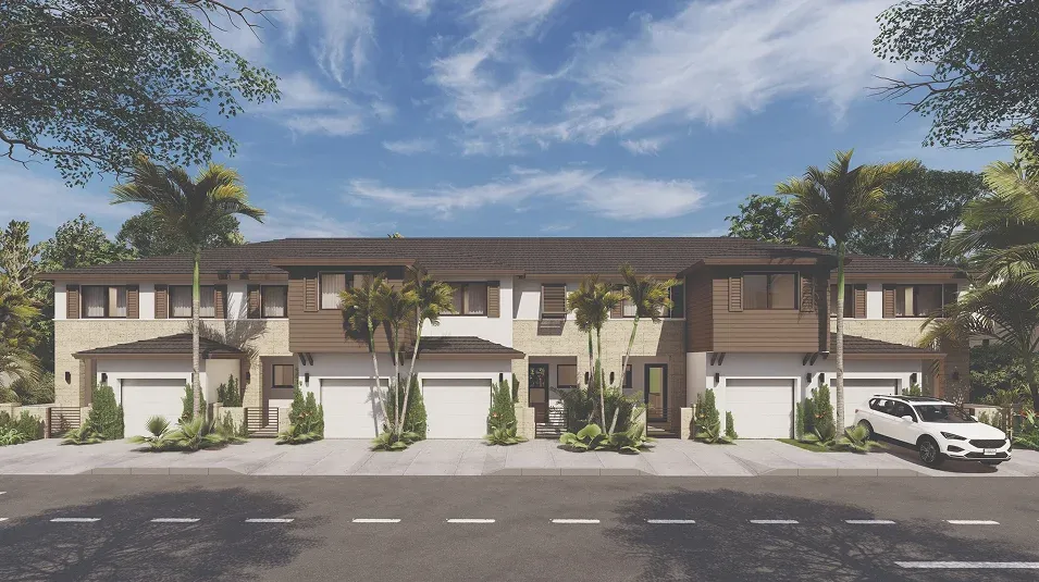 Solterra, Sunrise — hilera de townhomes con garaje cubierto